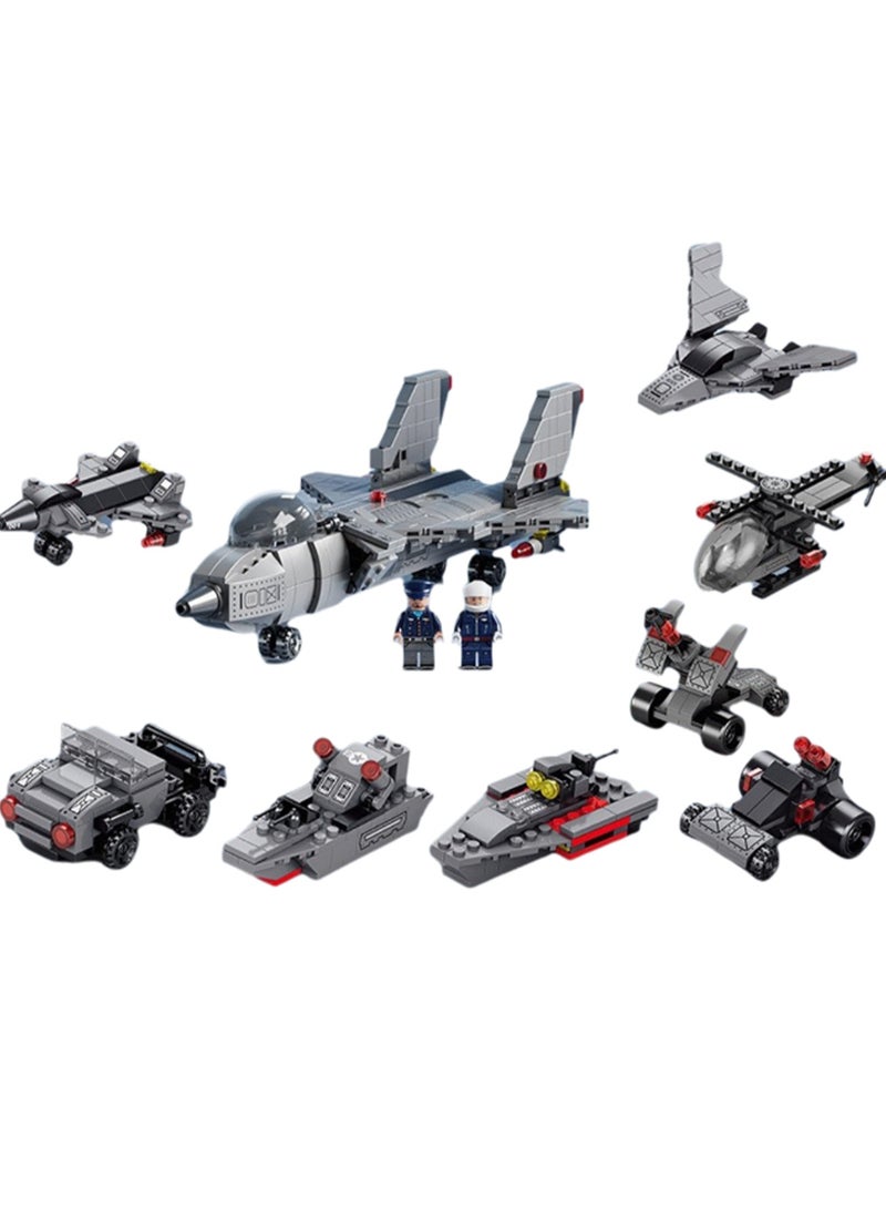 مجموعة ألعاب تجميع جزيئات J-20 المقاتلة 8 في 1، لعبة تجميع مكعبات البناء، أفضل لعبة تعليمية ولعب الأدوار، مناسبة كهدية للأولاد والبنات فوق سن 6 سنوات - Image 1